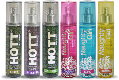 

Hott NOIR INTENSE CALYPSO And Naughty Girl CHARM ECHO SUMMER Perfume For Combo Pack of 6 -60ML Eau de Parfum - 60 ml(For Men & Women)