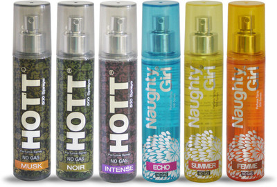 

Hott MUSK NOIR INTENSE And Naughty Girl ECHO SUMMER FEMME Perfume For Combo Pack of 6 -60ML Eau de Parfum - 60 ml(For Men & Women)