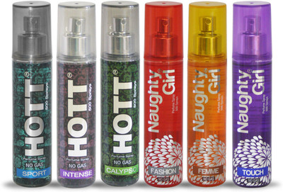 

Hott SPORT INTENSE CALYPSO And Naughty Girl FASHION FEMME TOUCH Perfume For Combo Pack of 6 -60ML Eau de Parfum - 60 ml(For Men & Women)