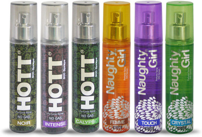 

Hott NOIR INTENSE CALYPSO And Naughty Girl FEMME TOUCH CRYSTAL Perfume For Combo Pack of 6 -60ML Eau de Parfum - 60 ml(For Men & Women)