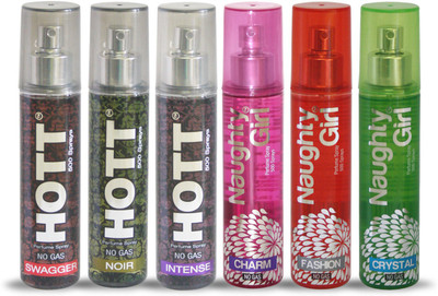 

Hott SWAGGER NOIR INTENSE And Naughty Girl CHARM FASHION CRYSTAL Perfume For Combo Pack of 6 -60ML Eau de Parfum - 60 ml(For Men & Women)