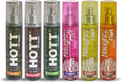 

Hott MUSK SWAGGER CALYPSO And Naughty Girl CHARM SUMMER FEMME Perfume For Combo Pack of 6 -60ML Eau de Parfum - 60 ml(For Men & Women)
