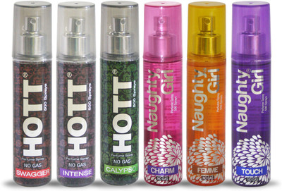 

Hott SWAGGER INTENSE CALYPSO And Naughty Girl CHARM FEMME TOUCH Perfume For Combo Pack of 6 -60ML Eau de Parfum - 60 ml(For Men & Women)