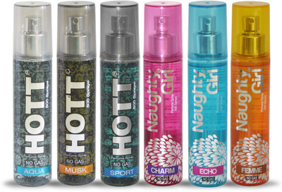 

Hott AQUA MUSK SPORT And Naughty Girl CHARM ECHO FEMME Perfume For Combo Pack of 6 -60ML Eau de Parfum - 60 ml(For Men & Women)