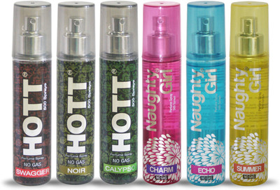 

Hott SWAGGER NOIR CALYPSO And Naughty Girl CHARM ECHO SUMMER Perfume For Combo Pack of 6 -60ML Eau de Parfum - 60 ml(For Men & Women)