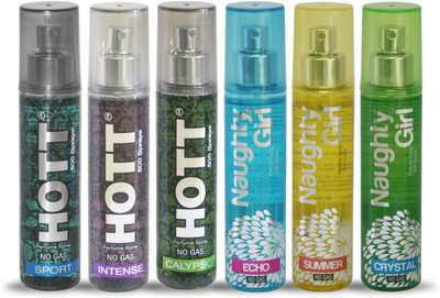 

Hott SPORT INTENSE CALYPSO And Naughty Girl ECHO SUMMER CRYSTAL Perfume For Combo Pack of 6 -60ML Eau de Parfum - 60 ml(For Men & Women)