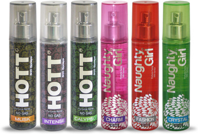 

Hott MUSK INTENSE CALYPSO And Naughty Girl CHARM FASHION CRYSTAL Perfume For Combo Pack of 6 -60ML Eau de Parfum - 60 ml(For Men & Women)