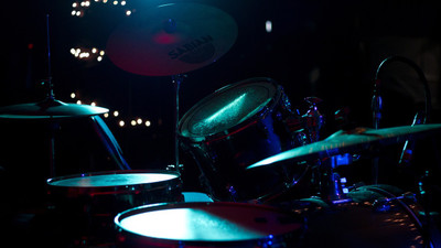 

Music Drums Drumset Percussion Blue Live Concert Yamaha Sabian Snare Cymbal on LARGE PRINT 36X24 INCHES Photographic Paper(36 inch X 24 inch, Rolled)