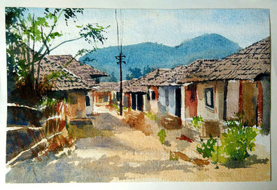 

Digital Painting Indian village The India Satire poste wallpaper on fine art paper 13x19 Fine Art Print(19 inch X 13 inch, Rolled)