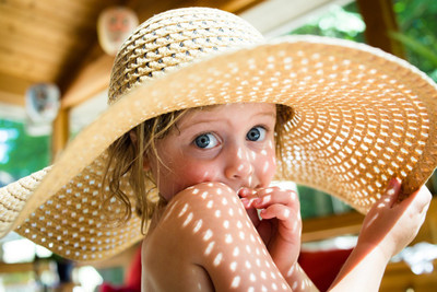 

People Children Little girl in a big straw hat on LARGE PRINT 36X24 INCHES Photographic Paper(24 inch X 36 inch, Rolled)