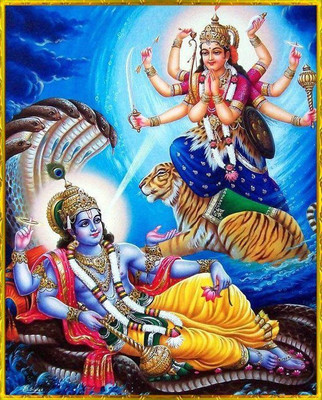 vishnu ji Bhagwan poster on fine art paper 13x19 Fine Art Print(19 inch X 13 inch, Rolled)