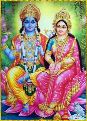 

laxmi vishnu 4 poster on LARGE PRINT 36X24 INCHES Photographic Paper(36 inch X 24 inch, Rolled)