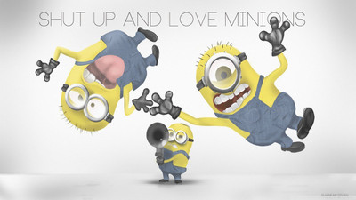 

shut up and love minions wallpaper on LARGE PRINT 36X24 INCHES Photographic Paper(36 inch X 24 inch, Rolled)