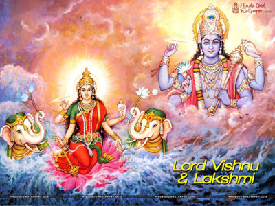 

laxmi vishnu 14 poster on LARGE PRINT 36X24 INCHES Photographic Paper(24 inch X 36 inch, Rolled)