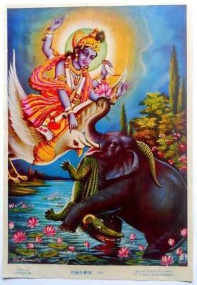 

vishnu ji Bhagwan poster on LARGE PRINT 36X24 INCHES Photographic Paper(36 inch X 24 inch, Rolled)