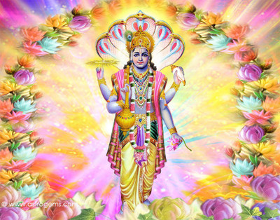 

vishnu ji Bhagwan poster on LARGE PRINT 36X24 INCHES Photographic Paper(36 inch X 24 inch, Rolled)
