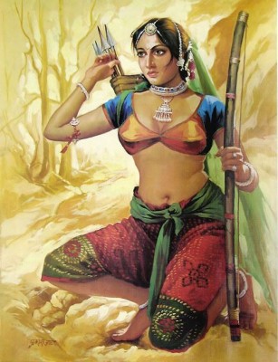 

indian gorgeious girl painting ON LARGE PRINT 36X24 INCHES Photographic Paper(36 inch X 24 inch, Rolled)