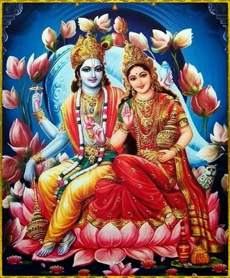 

laxmi vishnu 19 poster on fine art paper 13x19 Fine Art Print(19 inch X 13 inch, Rolled)