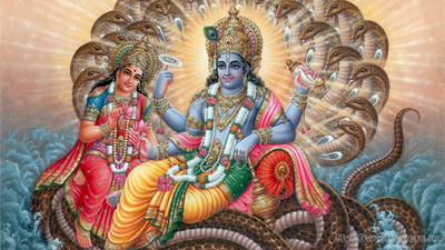 

LAXMI JI VISHNU JI NARAYAN ON LARGE PRINT 36X24 INCHES Photographic Paper(36 inch X 24 inch, Rolled)