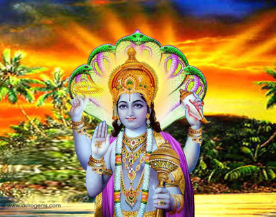 

vishnu ji Bhagwan poster on LARGE PRINT 36X24 INCHES Photographic Paper(36 inch X 36 inch, Rolled)