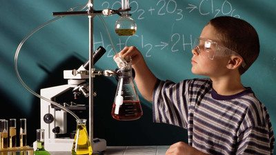 

Children Schoolboy in the study of chemistry on fine art paper 13x19 Fine Art Print(19 inch X 13 inch, Rolled)