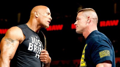 

John Cena and Rock Popular Wrestler of WWE HD Wallpapers poster on LARGE PRINT 36X24 INCHES Photographic Paper(36 inch X 24 inch, Rolled)