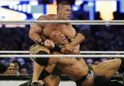 

John Cena Fight With Rock in Wrestlemania 29 poster on fine art paper 13x19 Fine Art Print(19 inch X 13 inch, Rolled)
