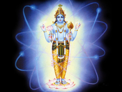 

vishnu ji Bhagwan poster on LARGE PRINT 36X24 INCHES Photographic Paper(36 inch X 24 inch, Rolled)