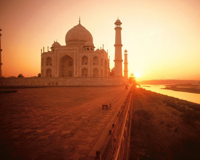 

Sunset at The Taj Mahal India poster on LARGE PRINT 36X24 INCHES Photographic Paper(36 inch X 36 inch, Rolled)