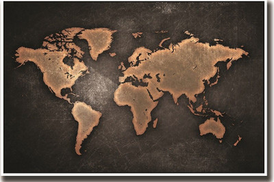 

World Map in bronze colour Fine Art Paper Print Poster on fine art paper 13x19 Fine Art Print(19 inch X 13 inch, Rolled)
