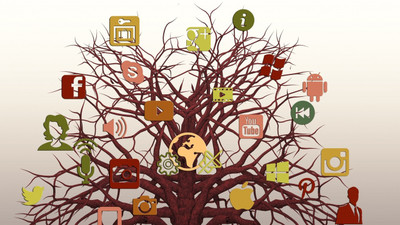 

social networking tree logos poster on LARGE PRINT 36X24 INCHES Photographic Paper(24 inch X 36 inch, Rolled)