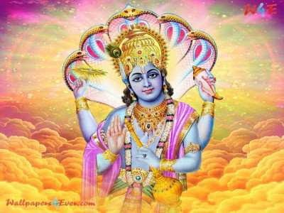 

vishnu ji Bhagwan poster on LARGE PRINT 36X24 INCHES Photographic Paper(24 inch X 36 inch, Rolled)