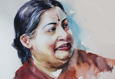 

J Jayalalithaa-Amma Digital Painting poster on fine art paper 13x19 Fine Art Print(19 inch X 13 inch, Rolled)