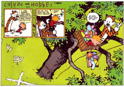 

Calvin & Hobbes Hobbes Calvin Frameless Fine on LARGE PRINT 36X24 INCHES Photographic Paper(36 inch X 24 inch, Rolled)