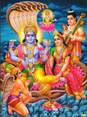 

laxmi vishnu 20 poster on LARGE PRINT 36X24 INCHES Photographic Paper(36 inch X 24 inch, Rolled)