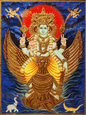 

vishnu ji Bhagwan poster on LARGE PRINT 36X24 INCHES Photographic Paper(36 inch X 24 inch, Rolled)