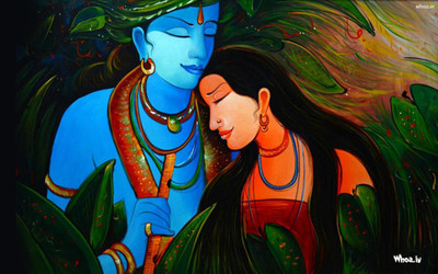 

Lord Radhe Krishna BLUE THEME ON LARGE PRINT 36X24 INCHES Photographic Paper(24 inch X 36 inch, Rolled)