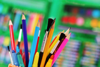 

Colourful Stationery Paper Print on LARGE PRINT 36X24 INCHES Photographic Paper(36 inch X 24 inch, Rolled)