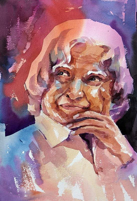 

Abdul Kalam Painting India Proud wallpaper-2 poster on LARGE PRINT 36X24 INCHES Photographic Paper(24 inch X 36 inch, Rolled)