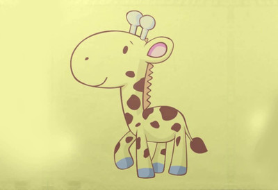 

cute baby giraffe cartoon animal custom napkins on LARGE PRINT 36X24 INCHES Photographic Paper(24 inch X 36 inch, Rolled)