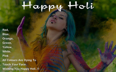 

Girl Playing Holi Photo with Wishes poster on fine art paper 13x19 Fine Art Print(19 inch X 13 inch, Rolled)