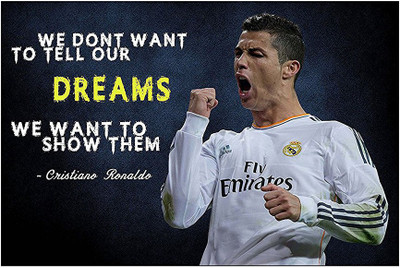

Cristano Ronaldo Wall Poster Quotes & Motivation HD Wallpaper on Art Paper Fine Art Print(19 inch X 13 inch, Rolled)
