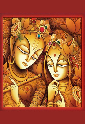 

Indian Art Acrylic Painting Radha Krishna poster on fine art paper 13x19 Fine Art Print(19 inch X 13 inch, Rolled)