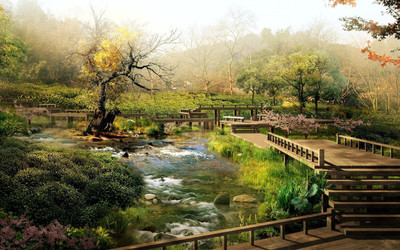 

japan digital landscape hd wide wide poster on LARGE PRINT 36X24 INCHES Photographic Paper(36 inch X 24 inch, Rolled)