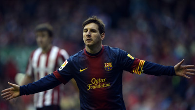 

sport football barcelona messi on fine art paper 13x19 Paper Print(19 inch X 13 inch, Rolled)