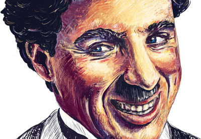 

charlie chaplin actor smile art on LARGE PRINT 36X24 INCHES Photographic Paper(24 inch X 36 inch, Rolled)