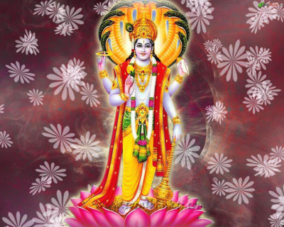 

vishnu ji Bhagwan poster on LARGE PRINT 36X24 INCHES Photographic Paper(36 inch X 24 inch, Rolled)