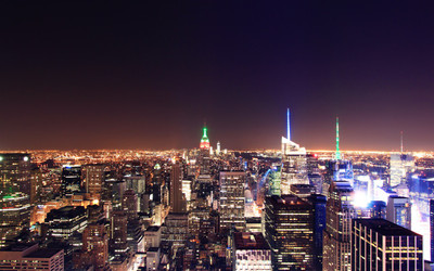 

World USA New York Manhattan at night New York on LARGE PRINT 36X24 INCHES Photographic Paper(36 inch X 24 inch, Rolled)