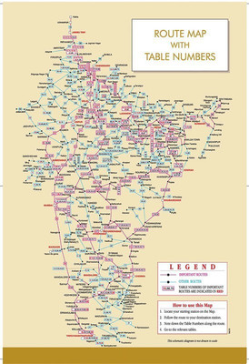 

INDIA ROUTE MAP WITH TABLE NUMBERS on LARGE PRINT 36X24 INCHES Photographic Paper(36 inch X 24 inch, Rolled)