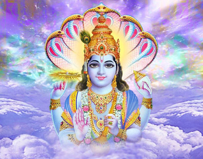 

vishnu ji Bhagwan poster on LARGE PRINT 36X24 INCHES Photographic Paper(36 inch X 24 inch, Rolled)